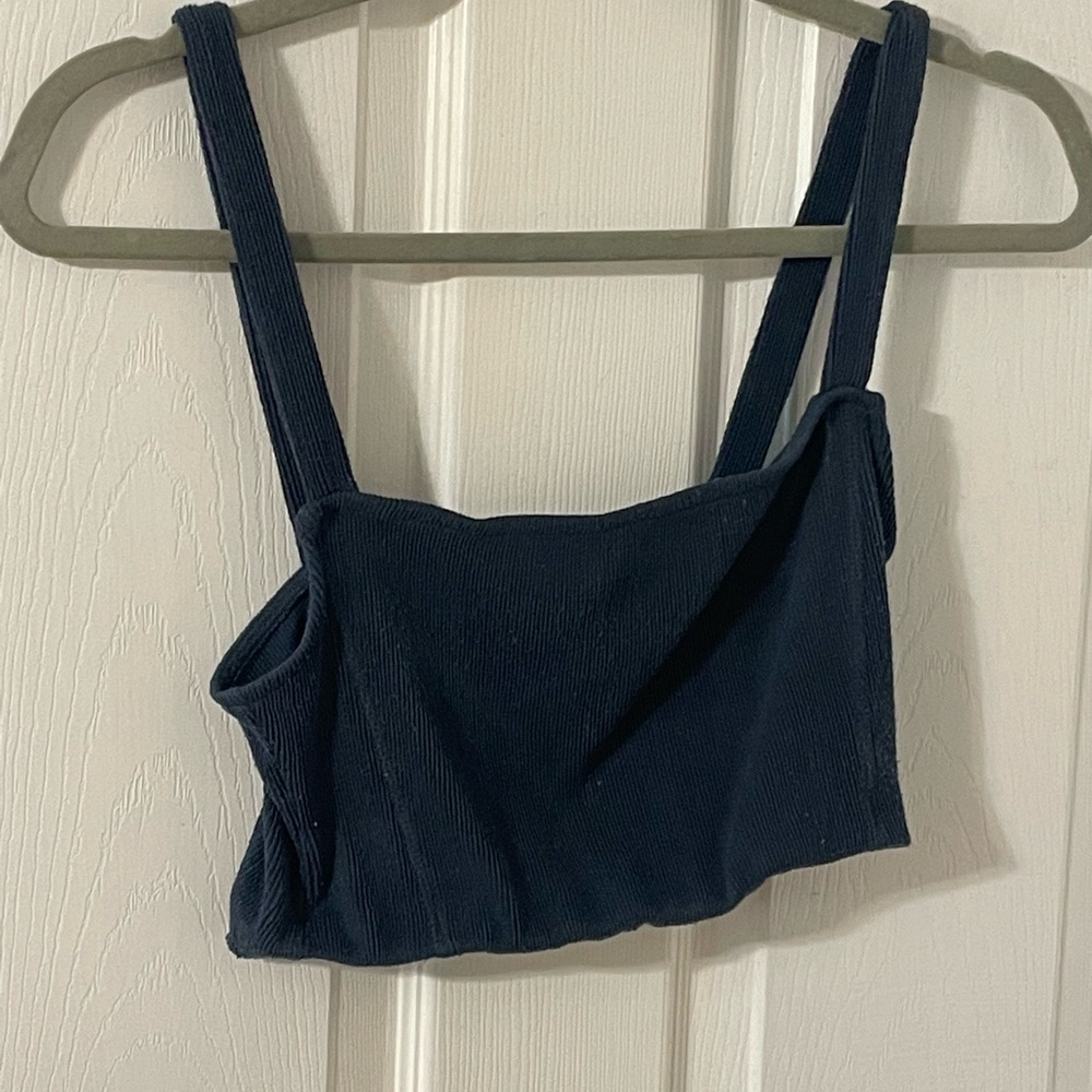 Blue Zara cropped tank